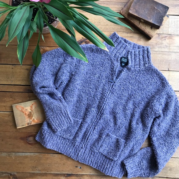 Eileen Fisher Lavender Chunky Zip Cardigan. - Picture 6 of 6